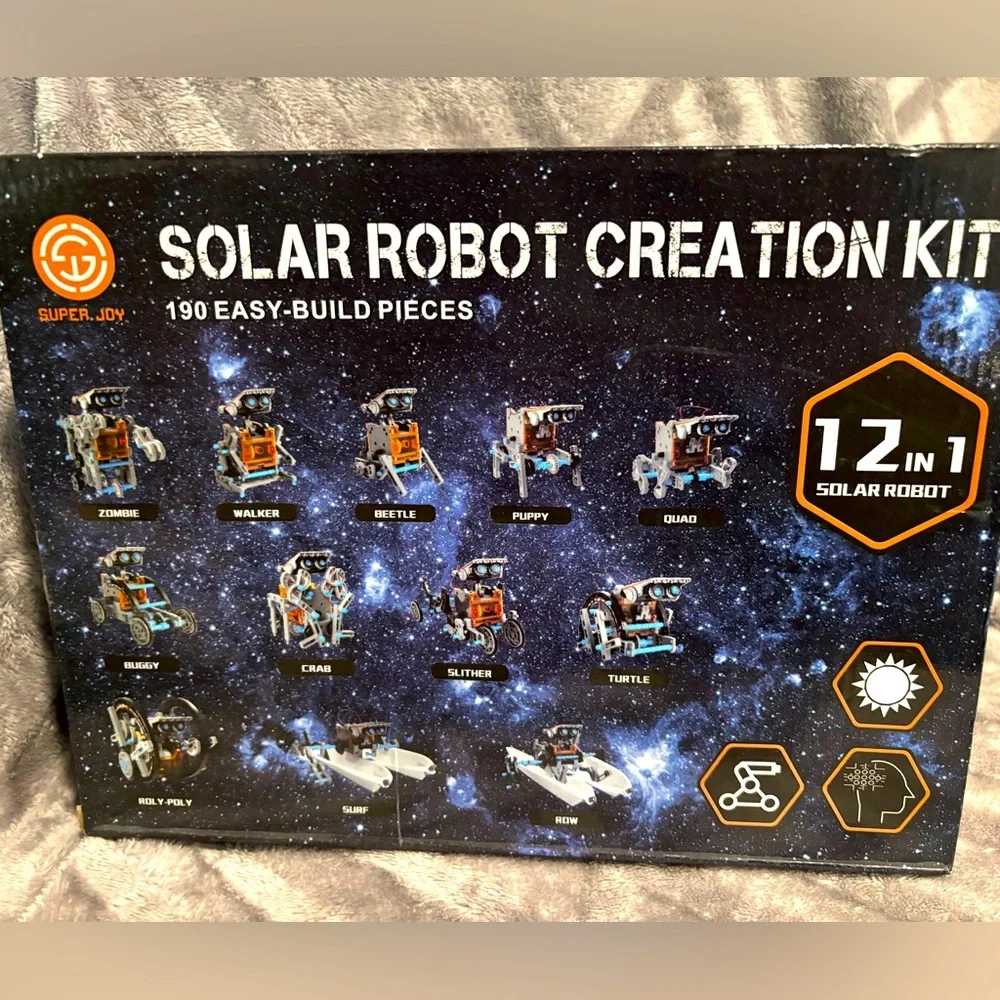 STEM 12-in-1‎ Education Solar Robot Toy Powered by The Sun, 190 Pieces DIY